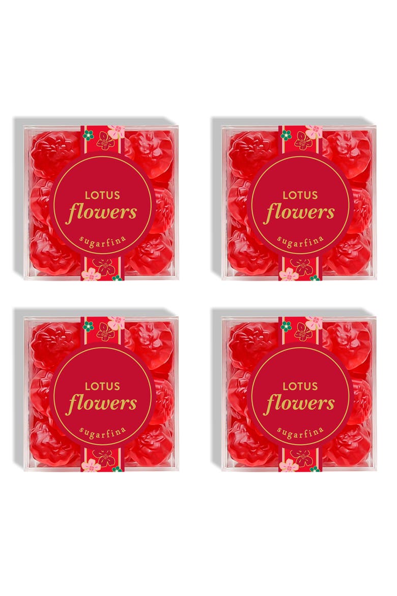 Lunar New Year 2023 Set of 4 Lotus Flower Candy Cubes, Main, color, BLUE