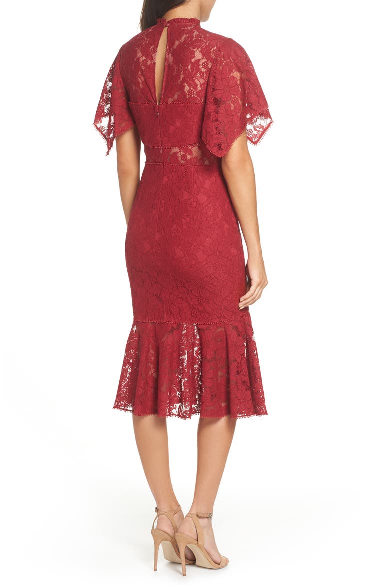 Floral Lace Sheath Dress, Alternate, color, BERRY DELIGHT