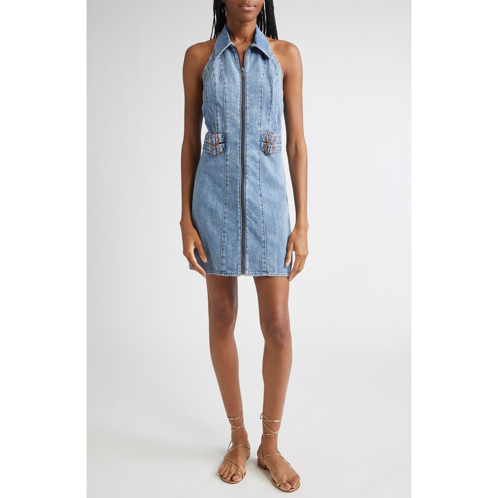 Alice + Olivia Axelle Sleeveless Denim Minidress in Peyton Vintage Blue  product