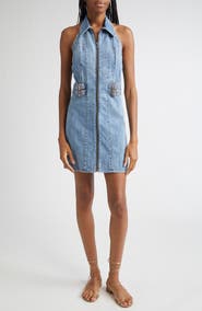 Alice + Olivia Axelle Sleeveless Denim Minidress