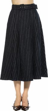 Alexia Admor Belted A-Line Midi Skirt
