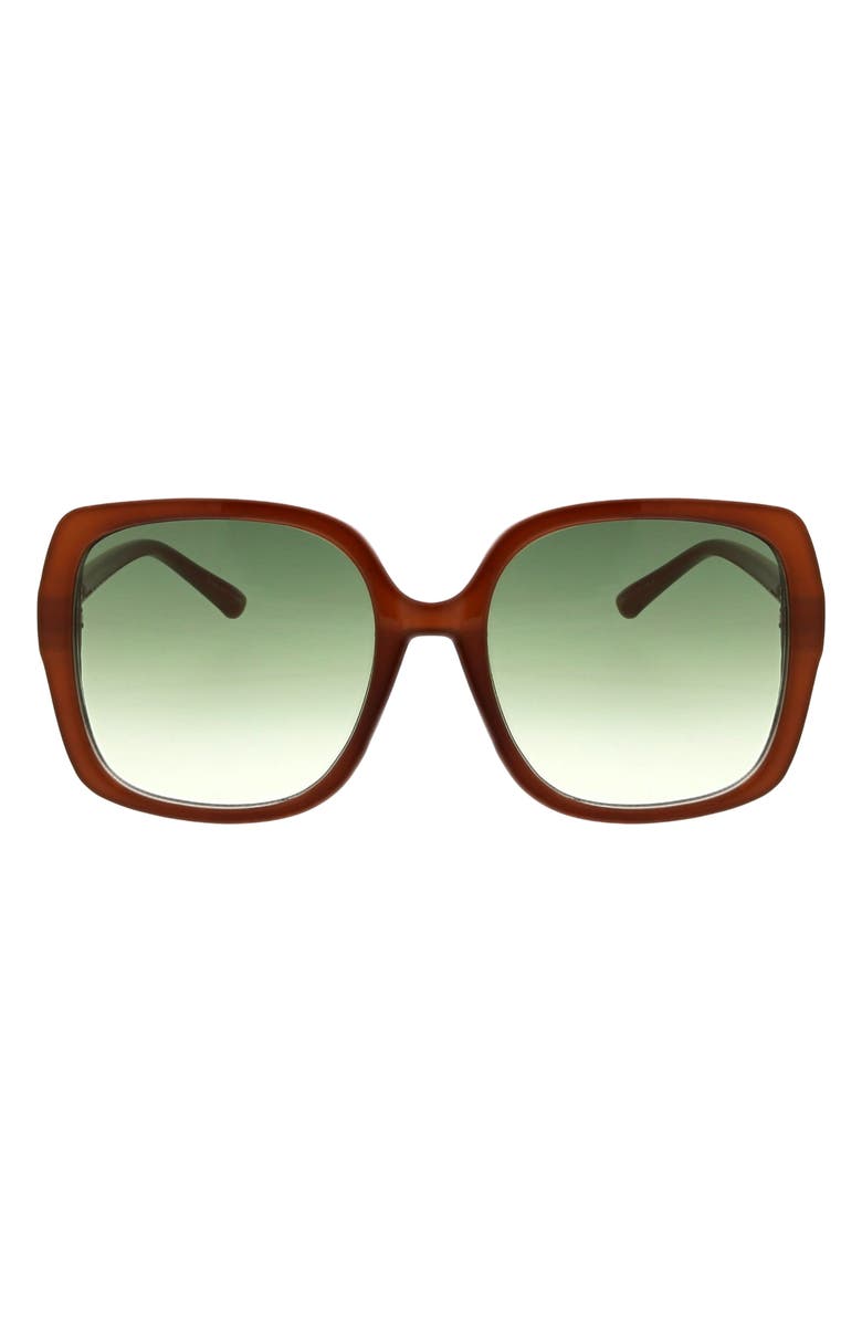 BCBG 54mm Oversized Square Sunglasses, Main, color, Crystal Brown