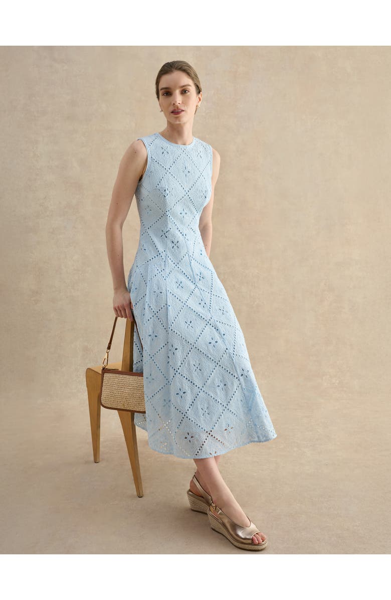 HOBBS LONDON Lexia Embroidered Dress, Alternate, color, Paleblue