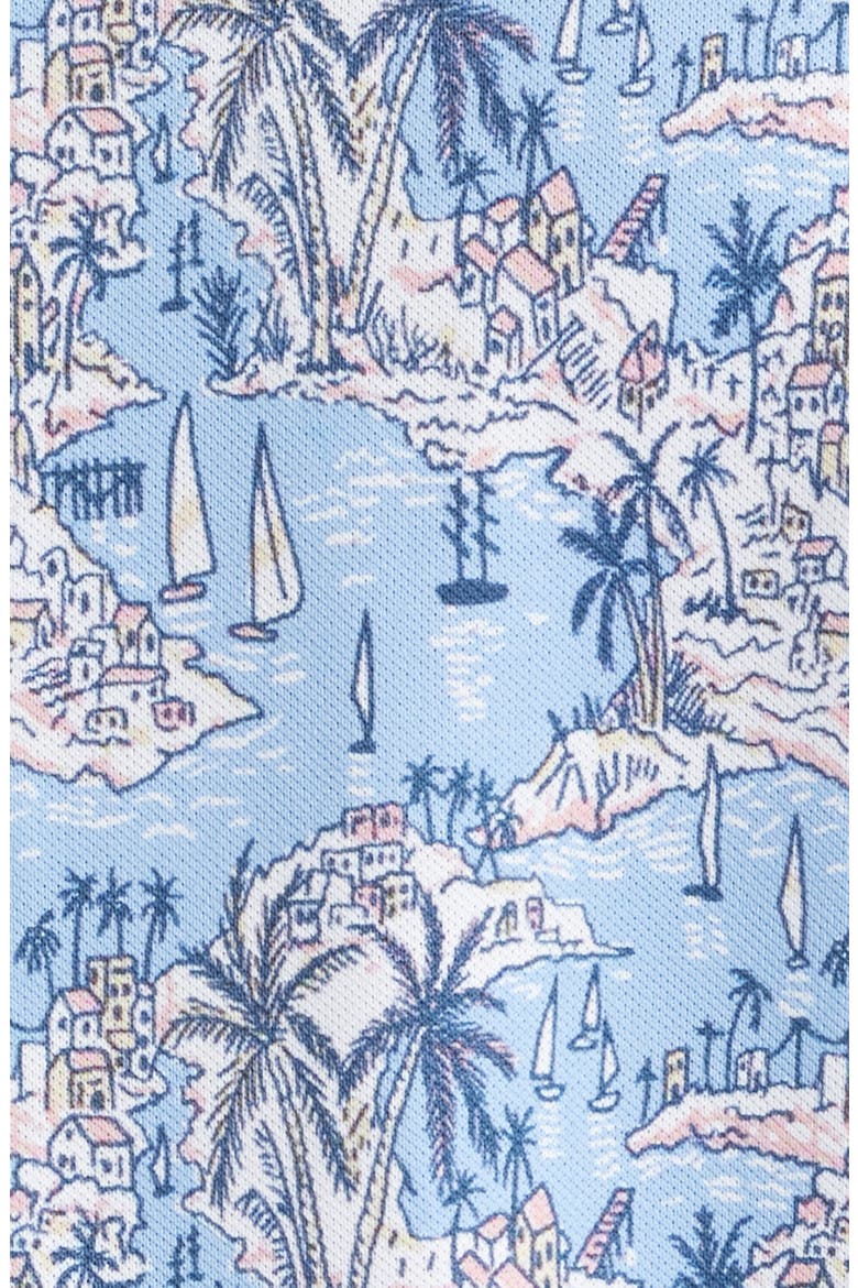 Otto Tropical Print Knit Short Sleeve Button-Up Shirt, Alternate, color, INFINITY