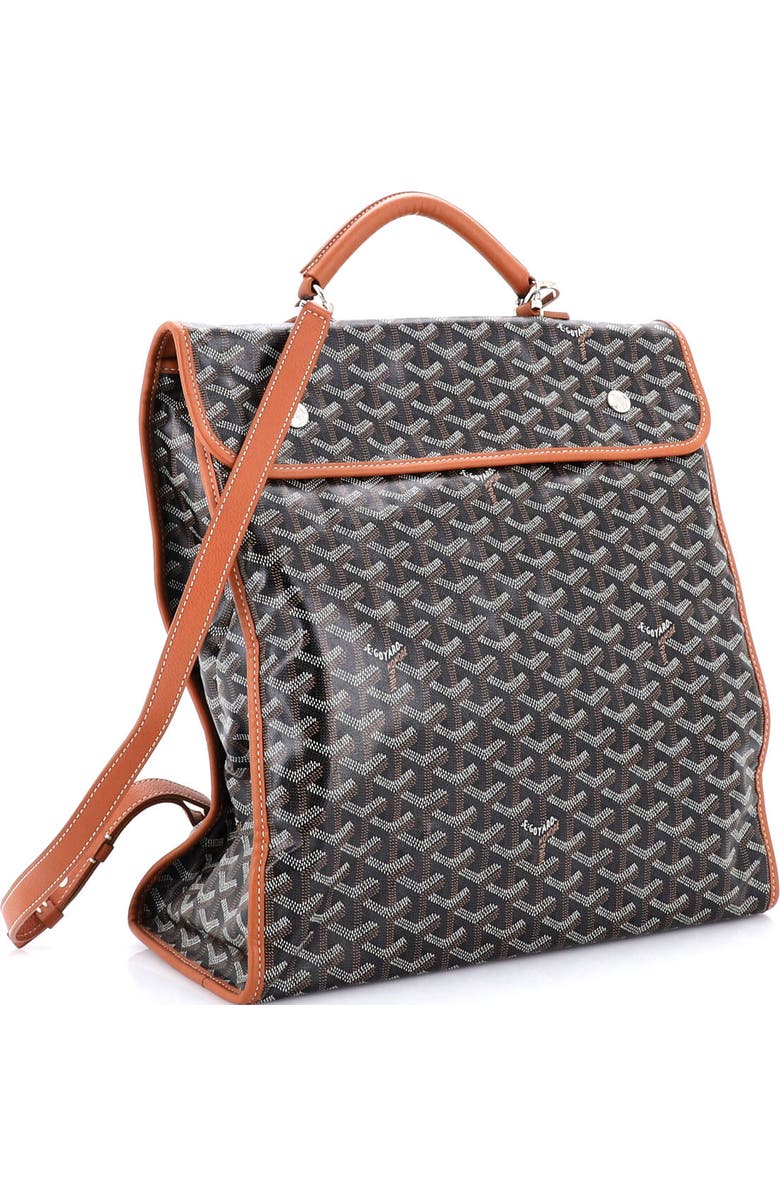 Pre-Owned Goyard Saint Leger Briefcase Backpack Coated Canvas, Alternate, color, Brown