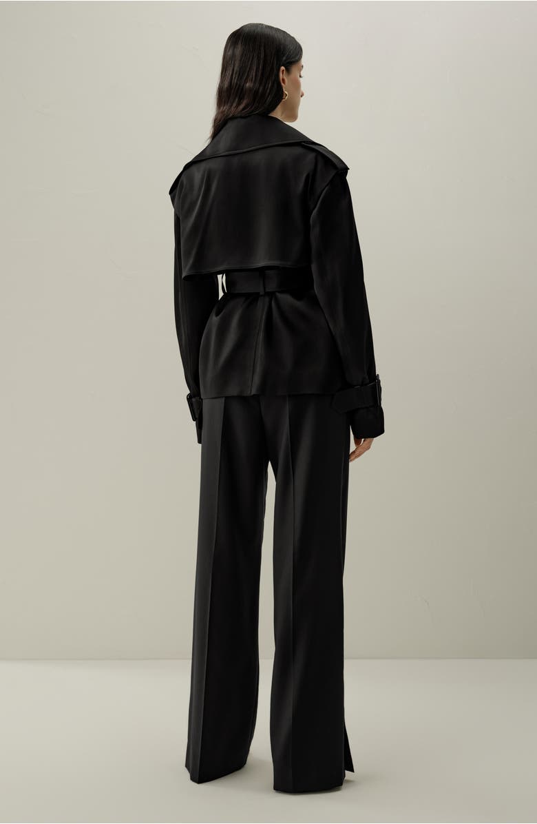 Lilysilk Serica Short Trench, Alternate, color, Black