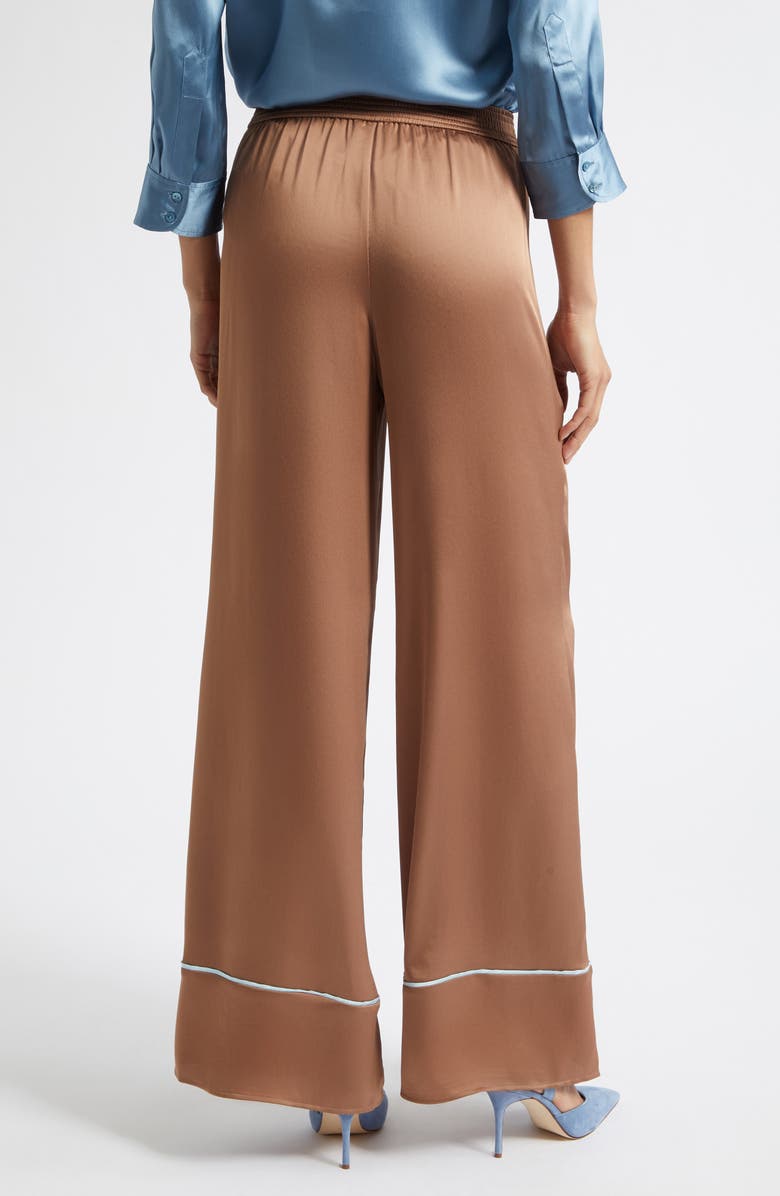 L'AGENCE Tavia Satin Pants, Alternate, color, Mocha Tan/ Cool Blue