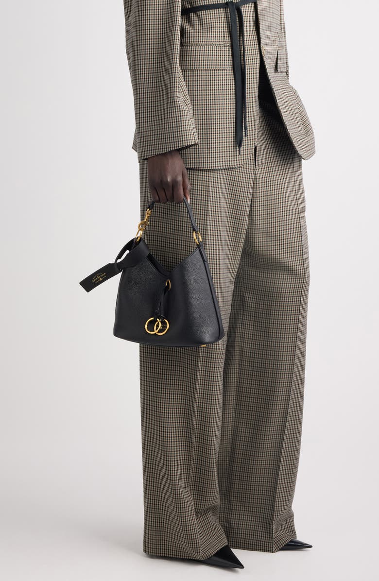 Balenciaga Small Carrie Grained Leather Hobo Bag, Alternate, color, 1000 Black