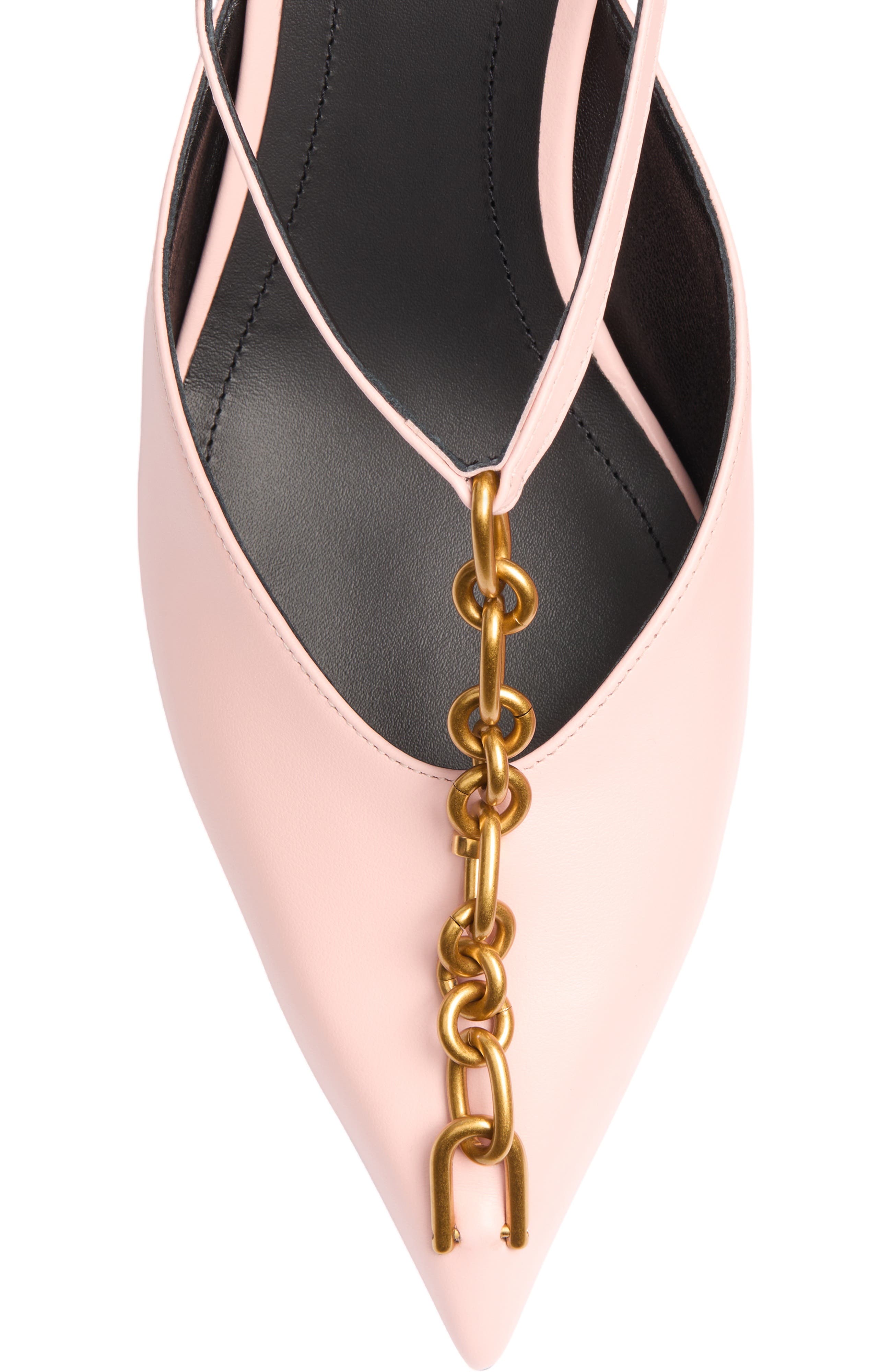 Sync chain kitten slingbacks in leather, Alternate, color, pink