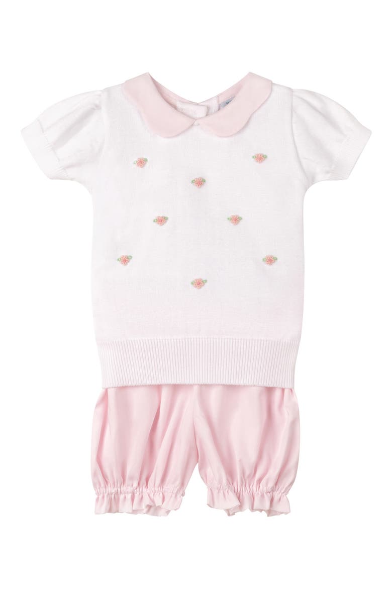 Daisy Short Sleeve Sweater & Bloomers Set, Main, color, PINK