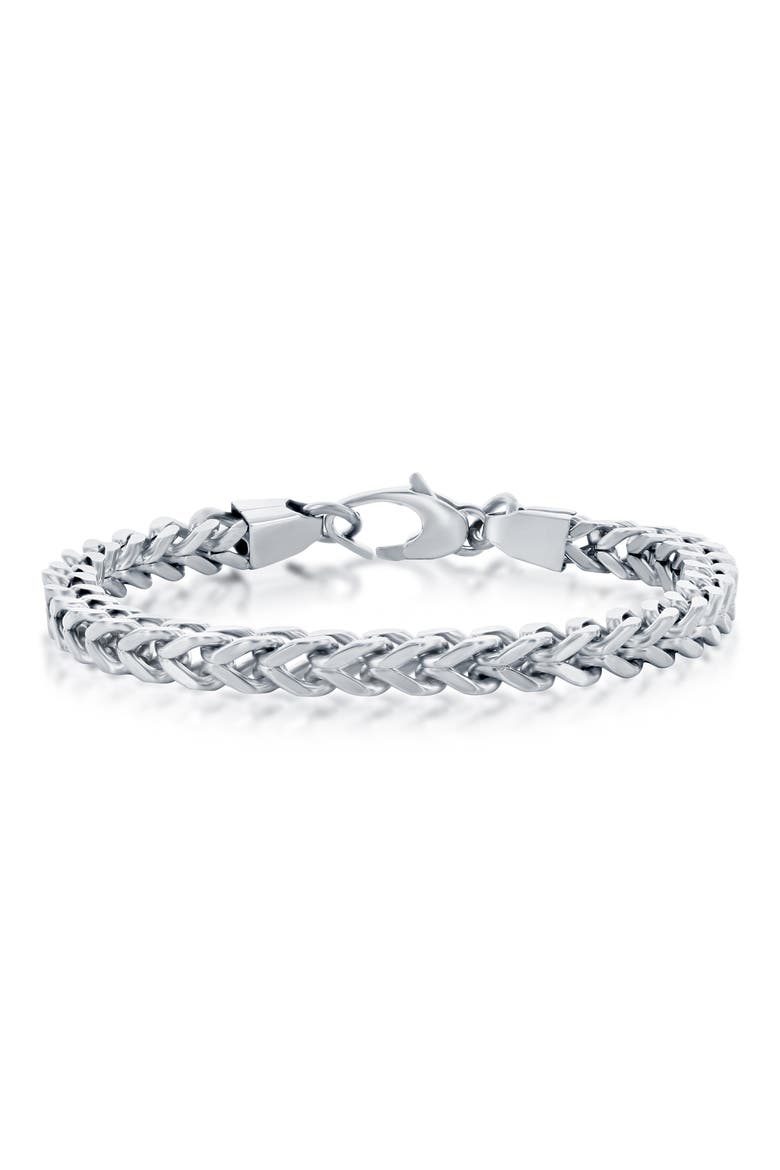 Stainless Steel Franco Chain Bracelet, Main, color, SILVER