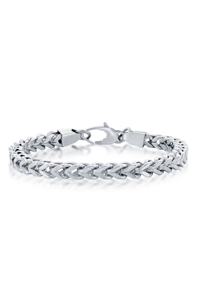 BLACKJACK Stainless Steel Franco Chain Bracelet, Main, color, Silver