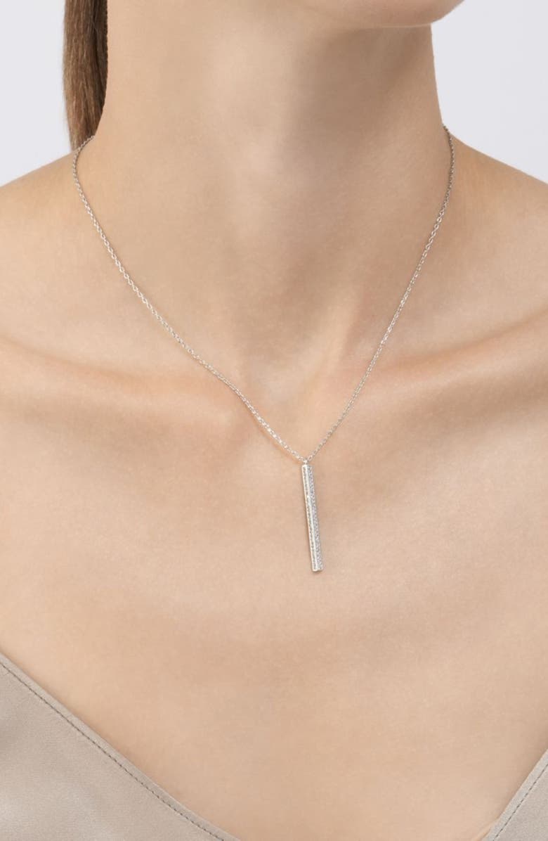 Adornia Pendant Lariat Necklaces & Halo Teardrop Stud Earrings Set, Alternate, color, Silver