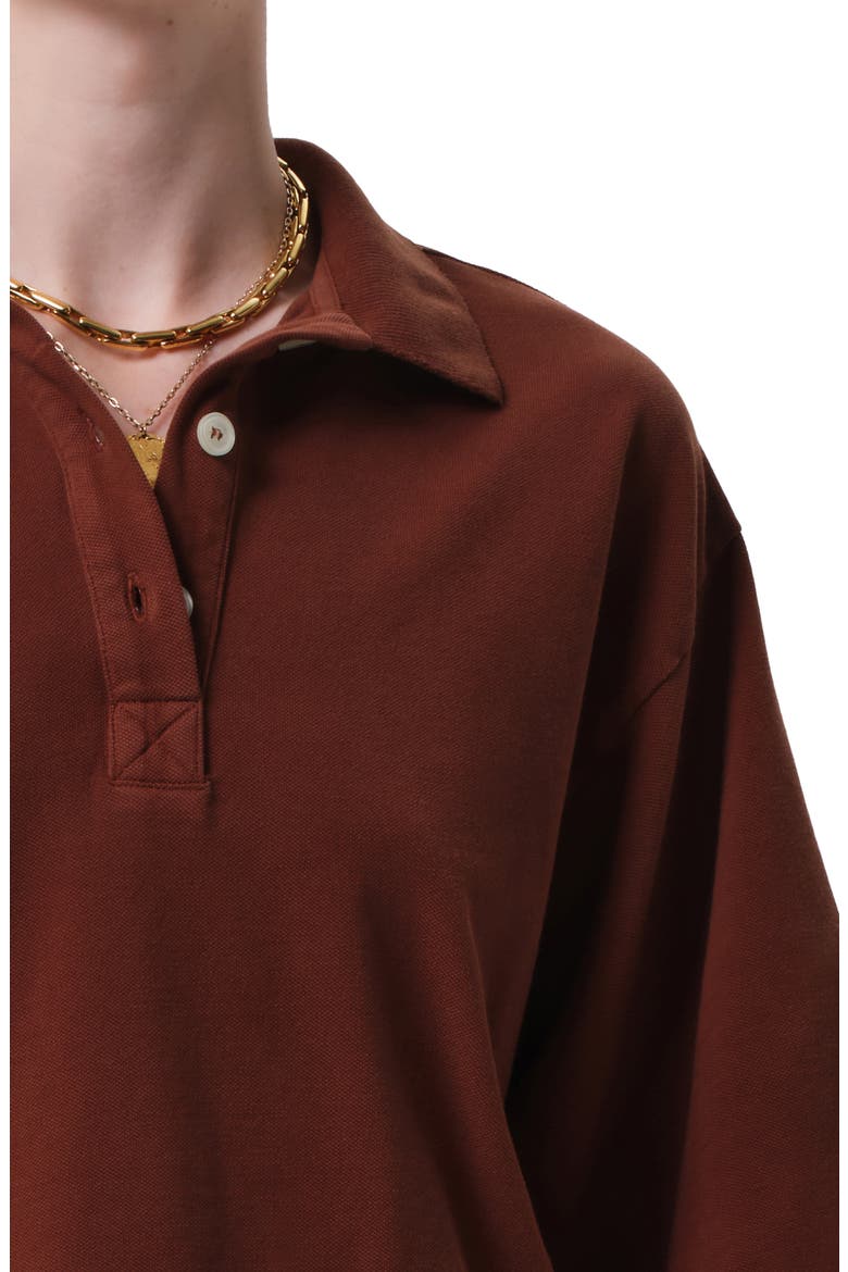 Lowen Oversize Cotton Polo, Alternate, color, CHAI MD BROWN