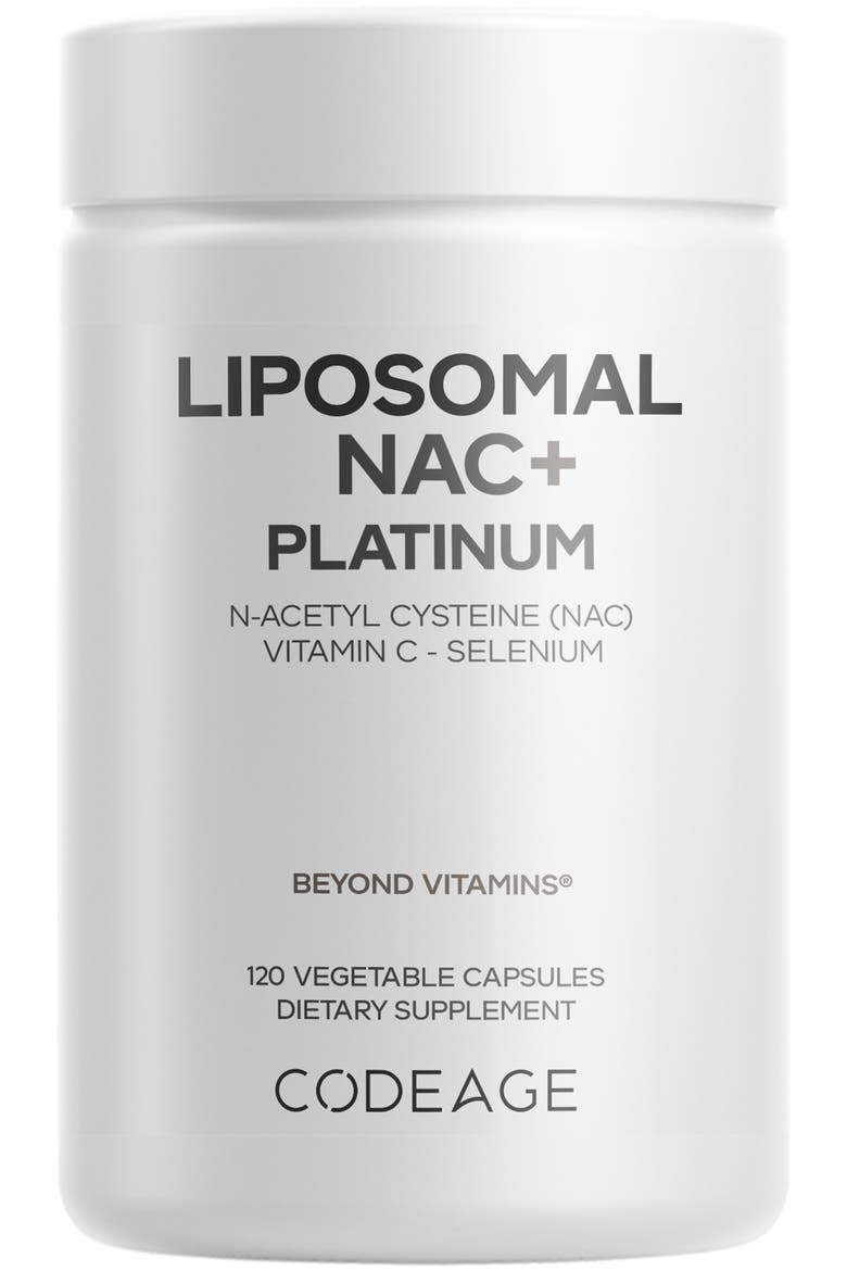 Liposomal NAC+ Platinum, N-Acetyl L-Cysteine, Vitamin C, Alpha Lipoic Acid, Selenium, Main, color, White