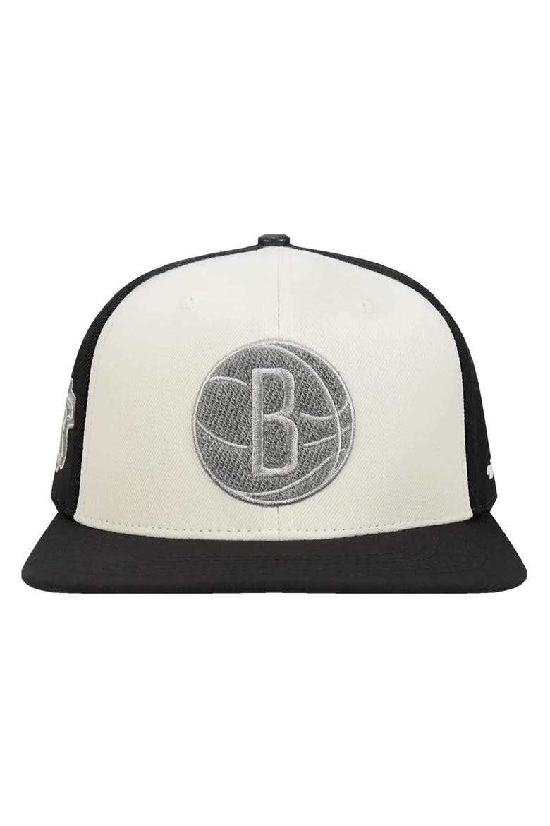 Men's Pro Standard  Cream Brooklyn Nets French Terry Snapback Hat, Alternate, color, Cream