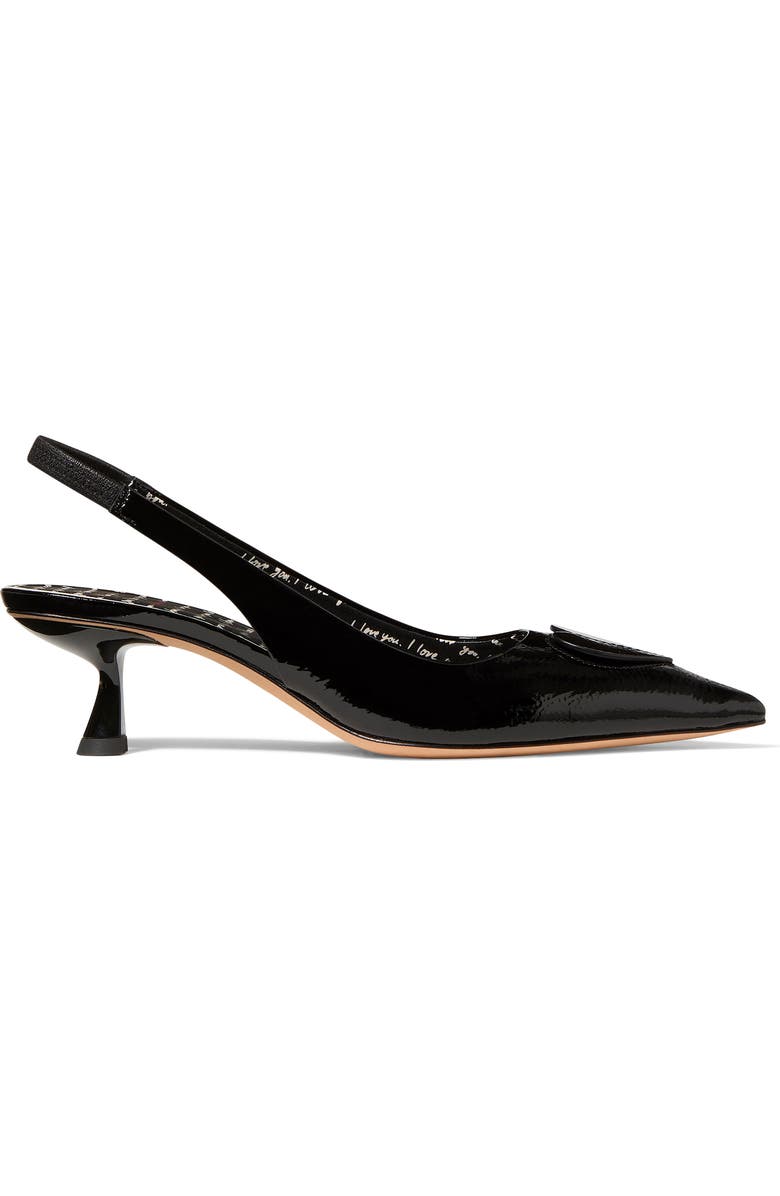 Kate Spade New York lover crinkle patent leather slingback pump, Alternate, color, Black