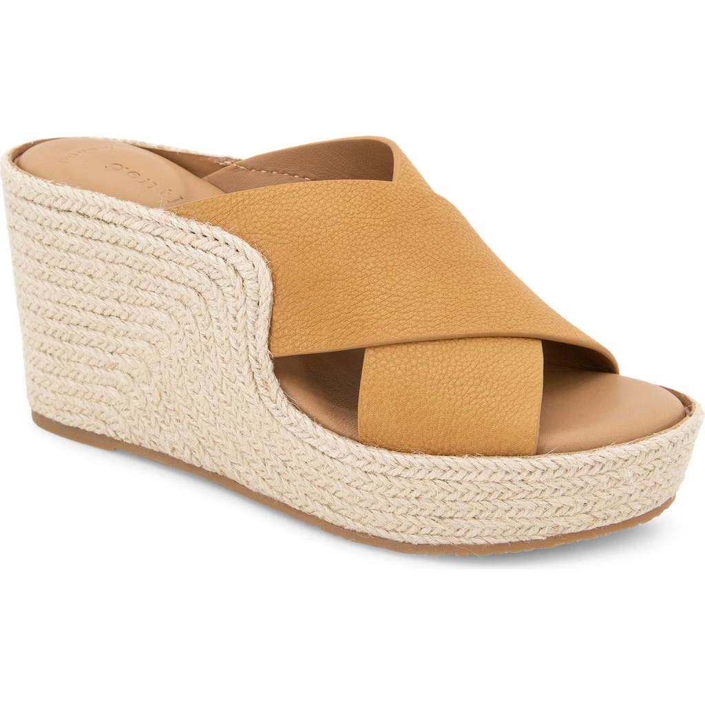 GENTLE SOULS BY KENNETH COLE GENTLE SOULS PORTO ESPADRILLE PLATFORM WEDGE SLIDE SANDAL
