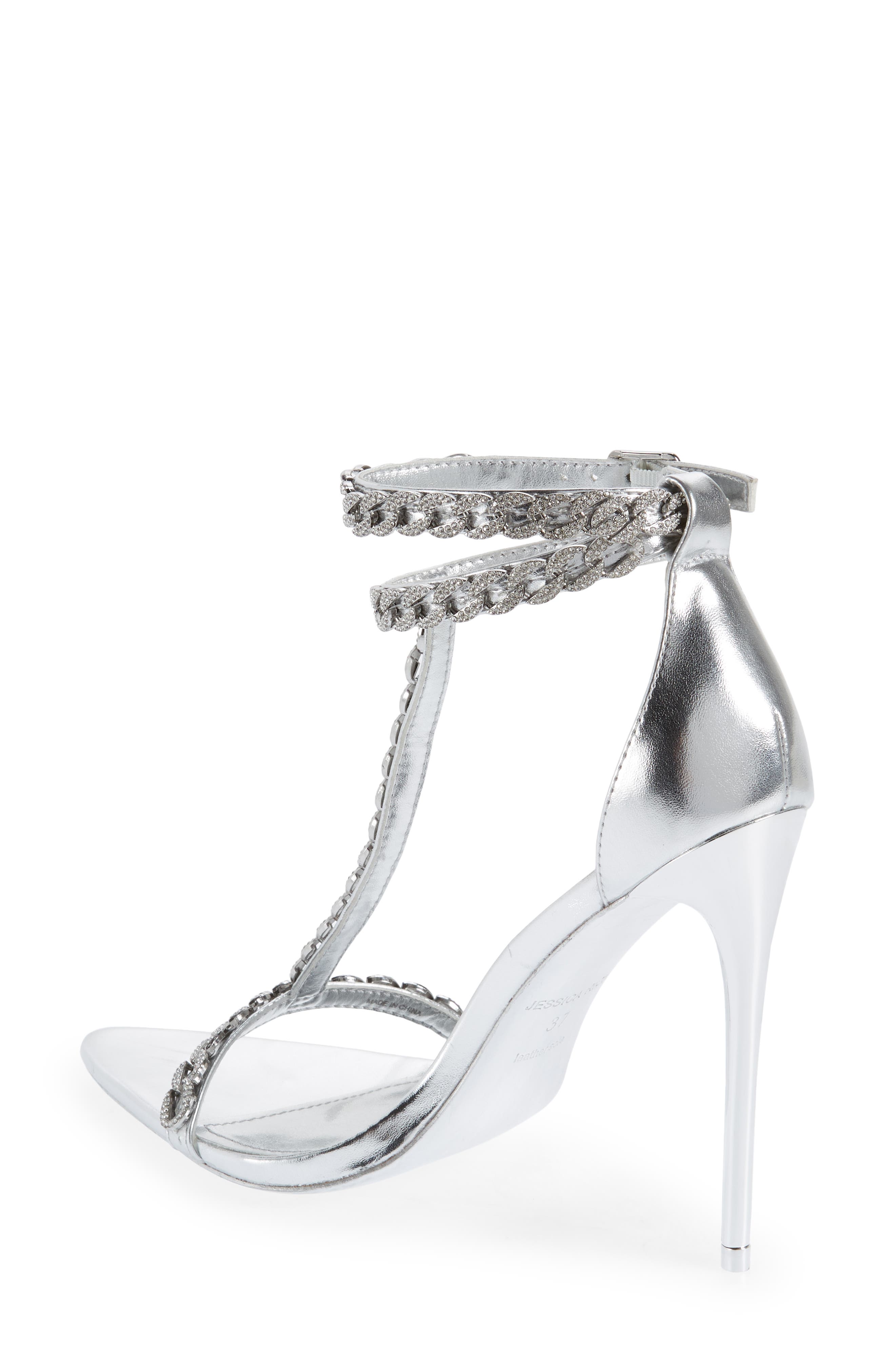 Luxe T-Strap Sandal, Alternate, color, SILVER