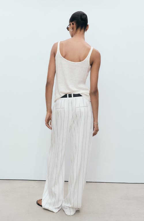 Mango Linen Tank In White
