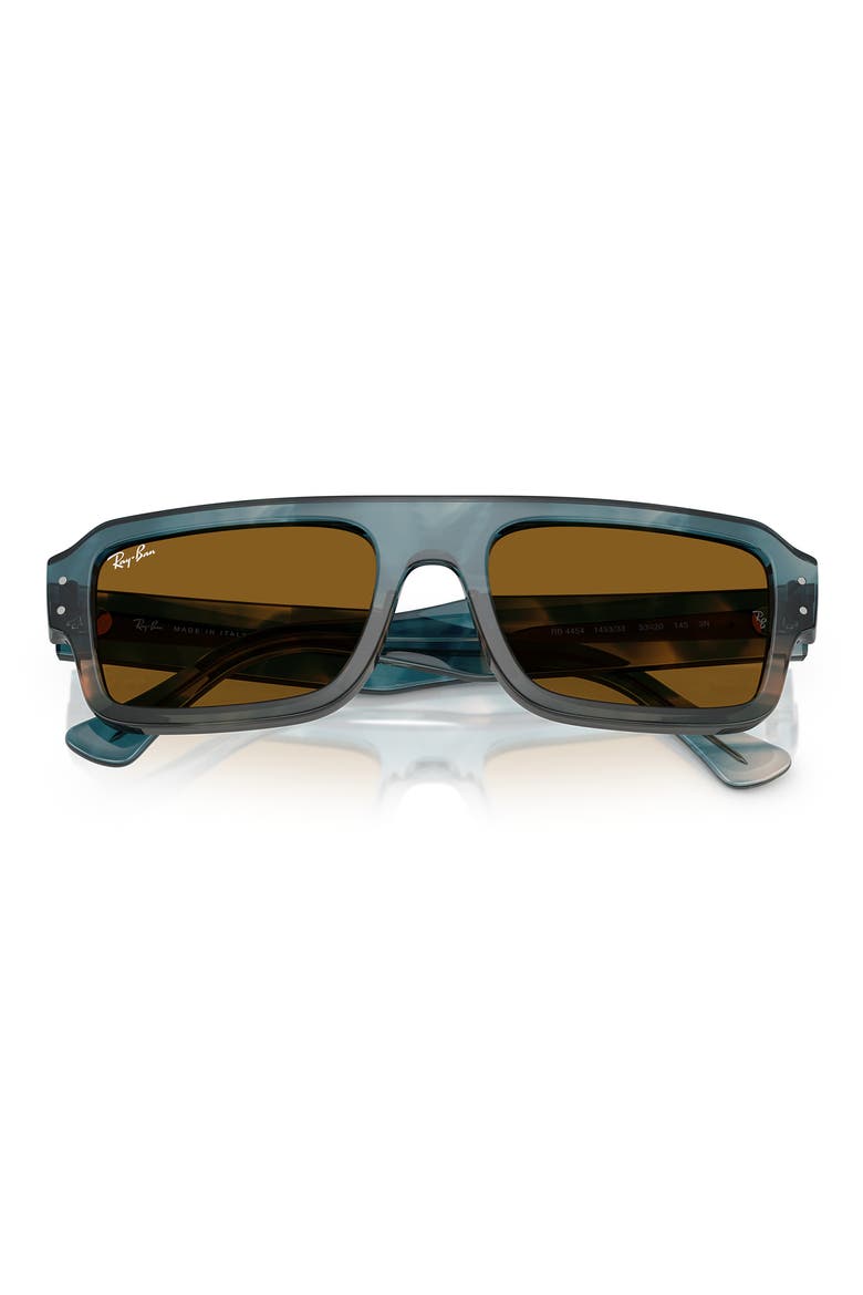 56mm Rectangular Sunglasses, Alternate, color, HAVANA BLU / BROWN