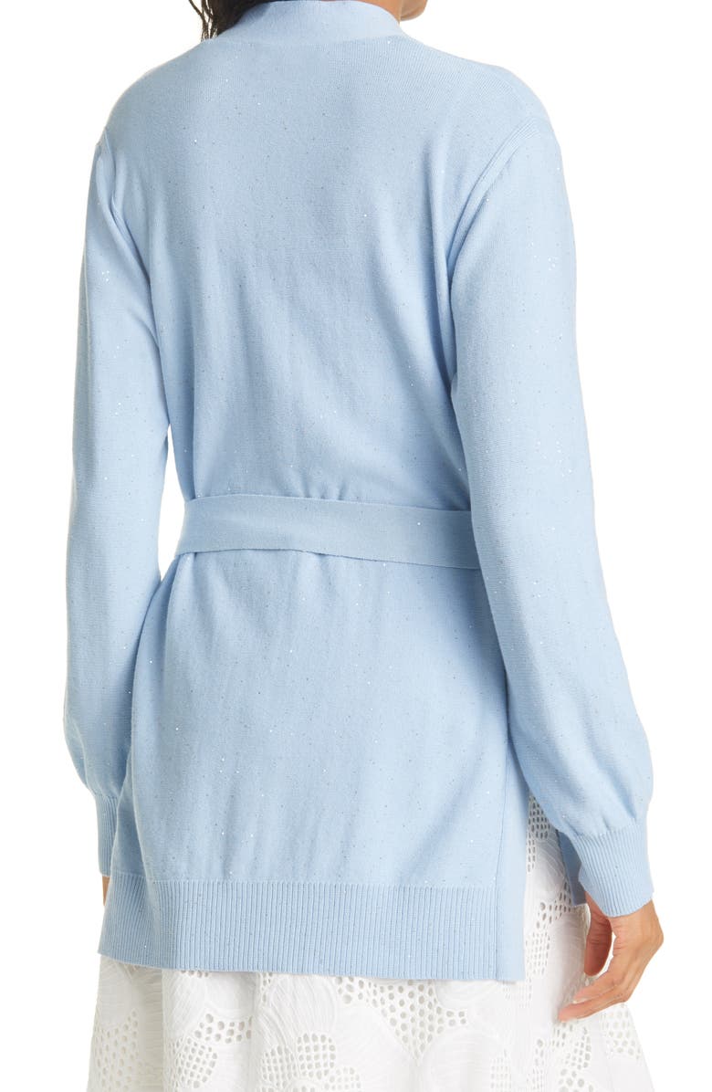 Milly Tie Front Sequin Cardigan, Alternate, color,