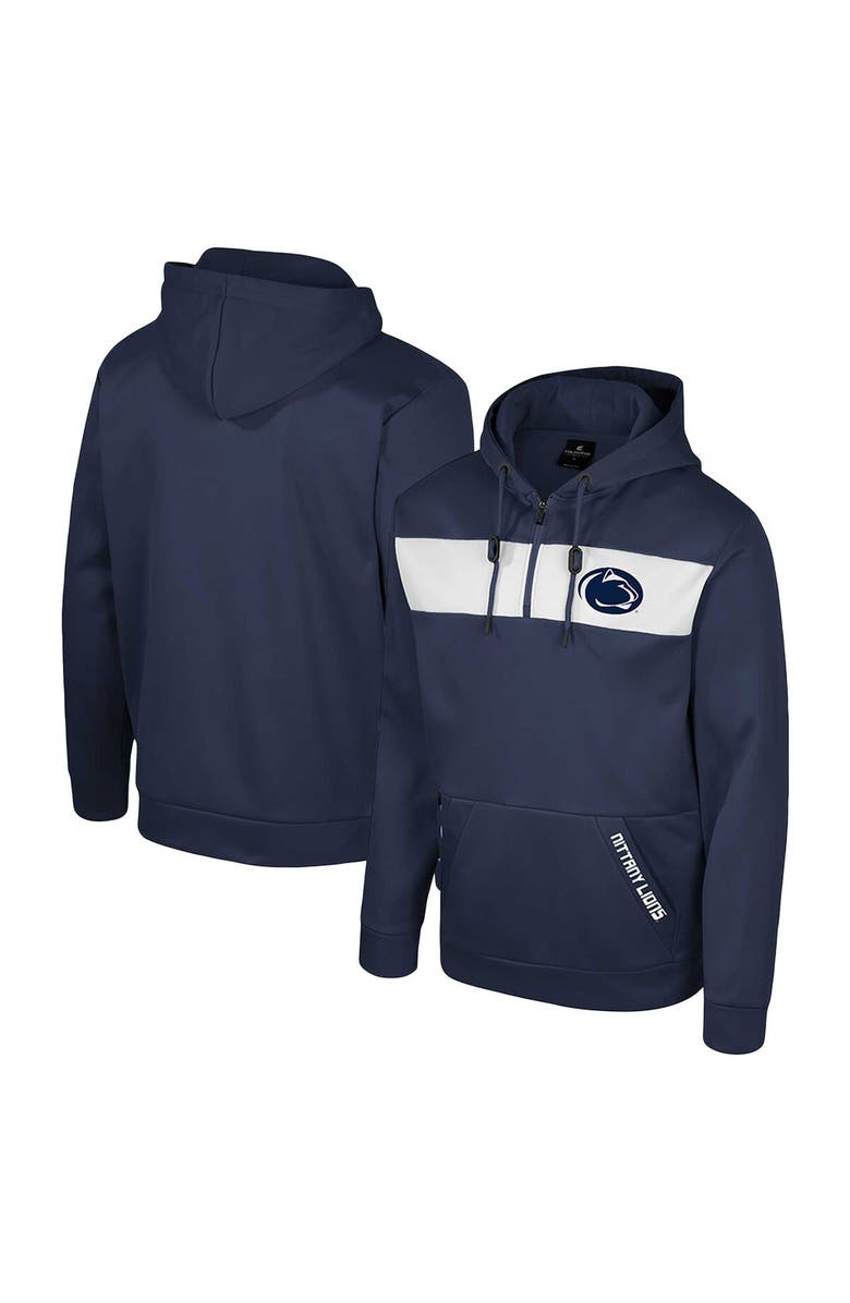 COLOSSEUM Men's Colosseum  Navy Penn State Nittany Lions Quarter-Zip Hoodie, Main, color, 