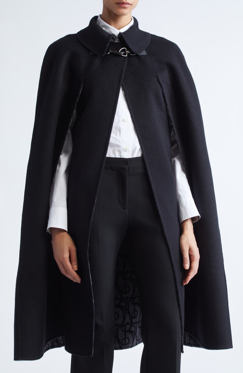 Burberry Maud Wool Blend Cape, Main, color,