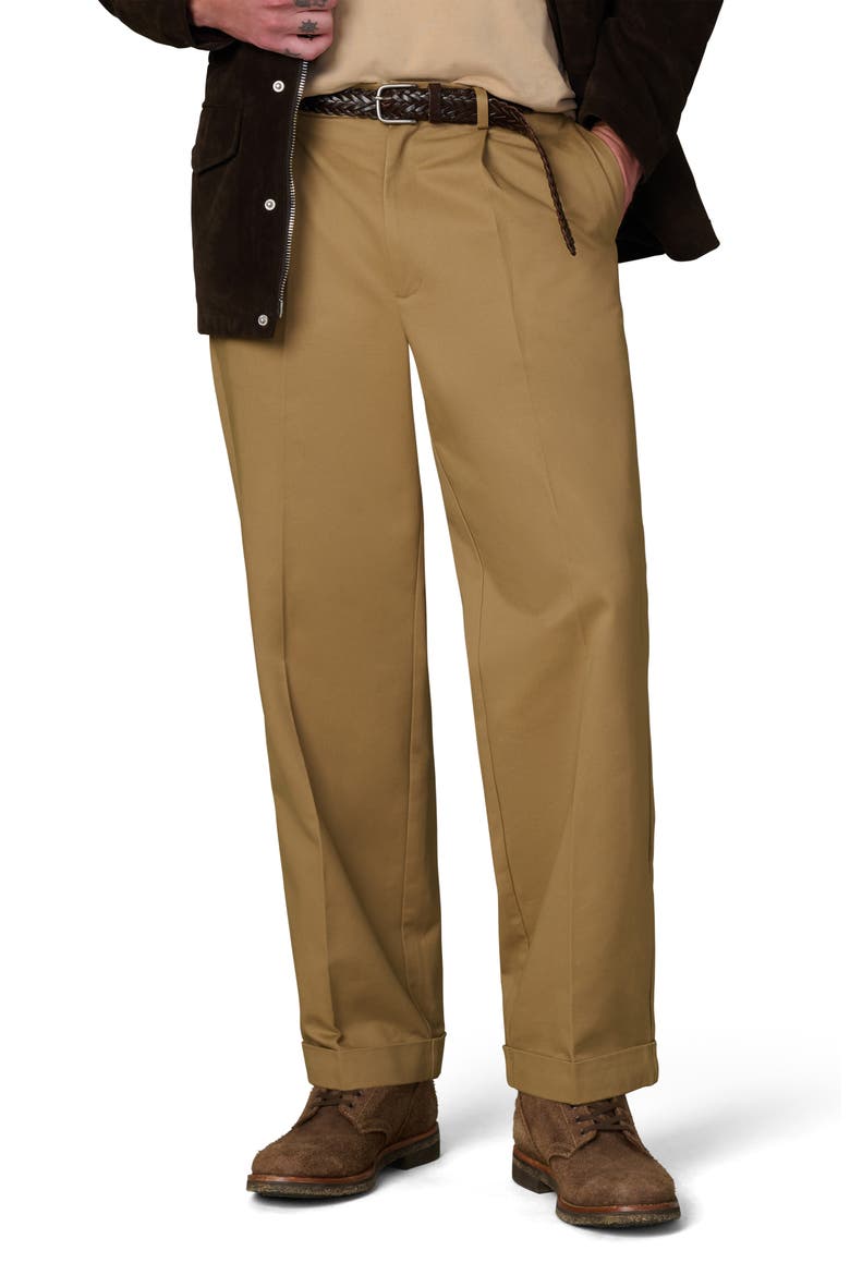 Pleated Wide Leg Chinos, Main, color, BRITISH KHAKI