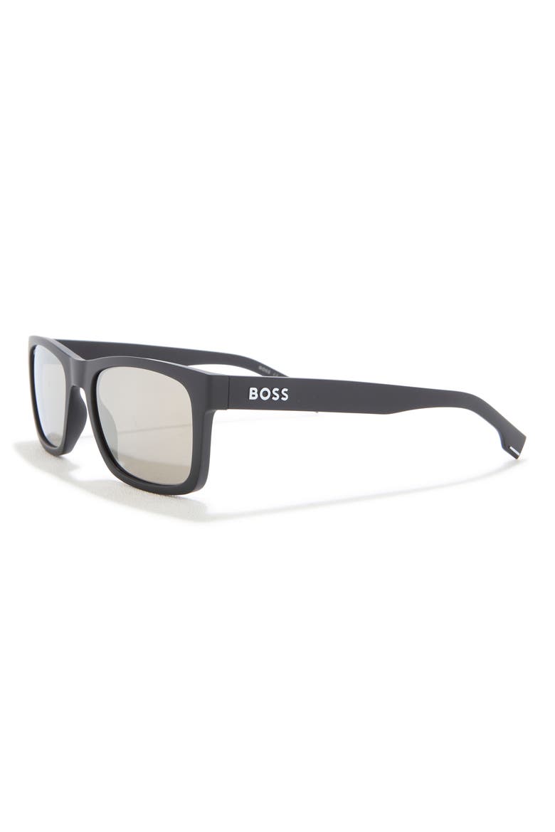 55mm Square Sunglasses, Alternate, color, MATTE BLACK