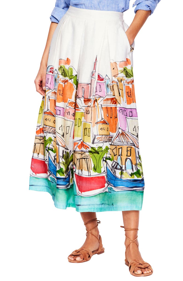 Boden Verity Linen Midi Skirt, Main, color, 