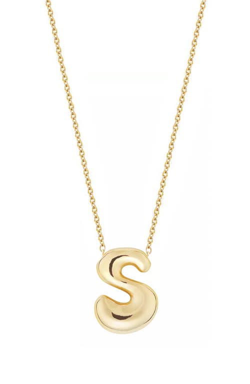 Jane Basch Designs Puffed Initial Pendant Necklace In Gold