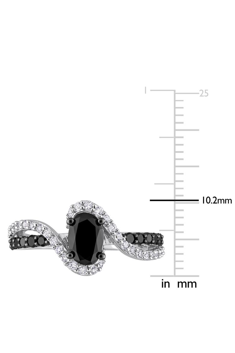 Black Diamond & Created White Sapphire Swirl Ring, Alternate, color, Diamond