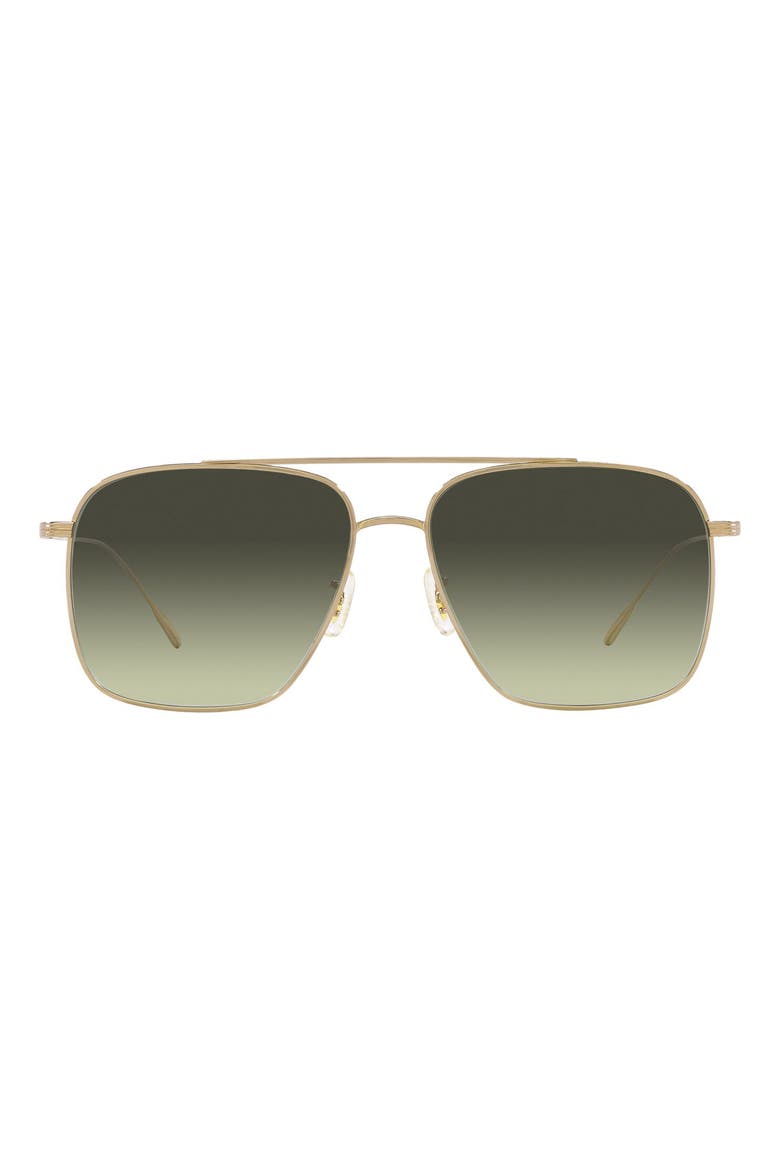 Dresner 56mm Gradient Pilot Sunglasses, Main, color, DARK GREEN
