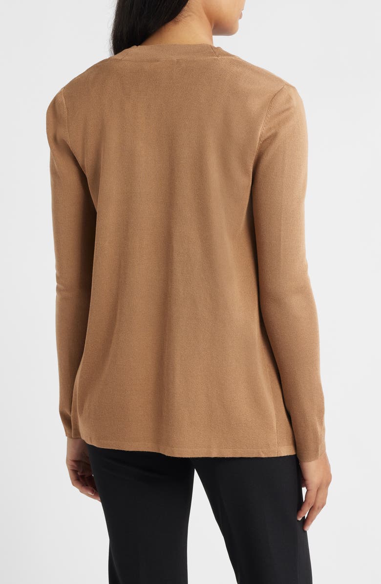 Anne Klein Malibu Open Front Cardigan, Alternate, color, Vicuna