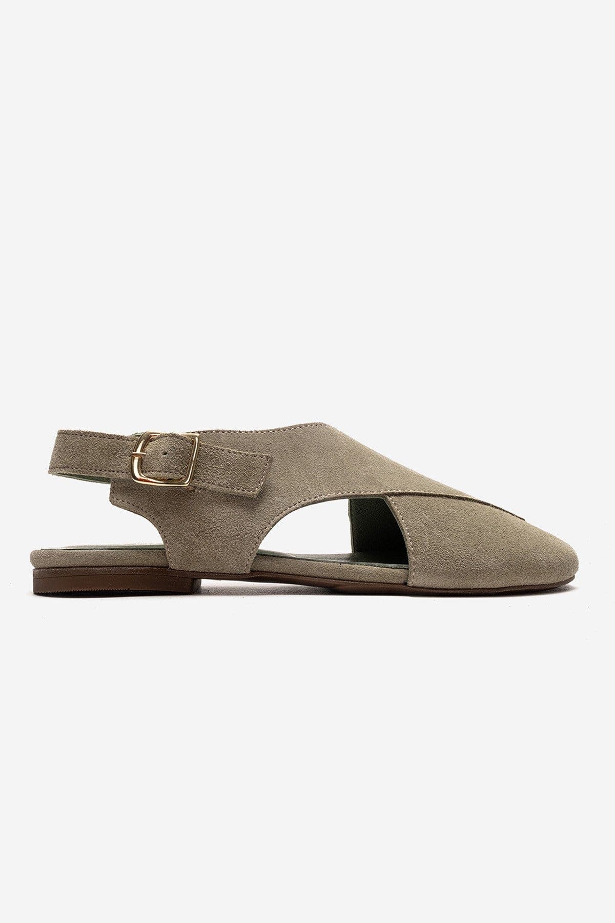 Monaro Leather Sandal, Alternate, color, Green Suede