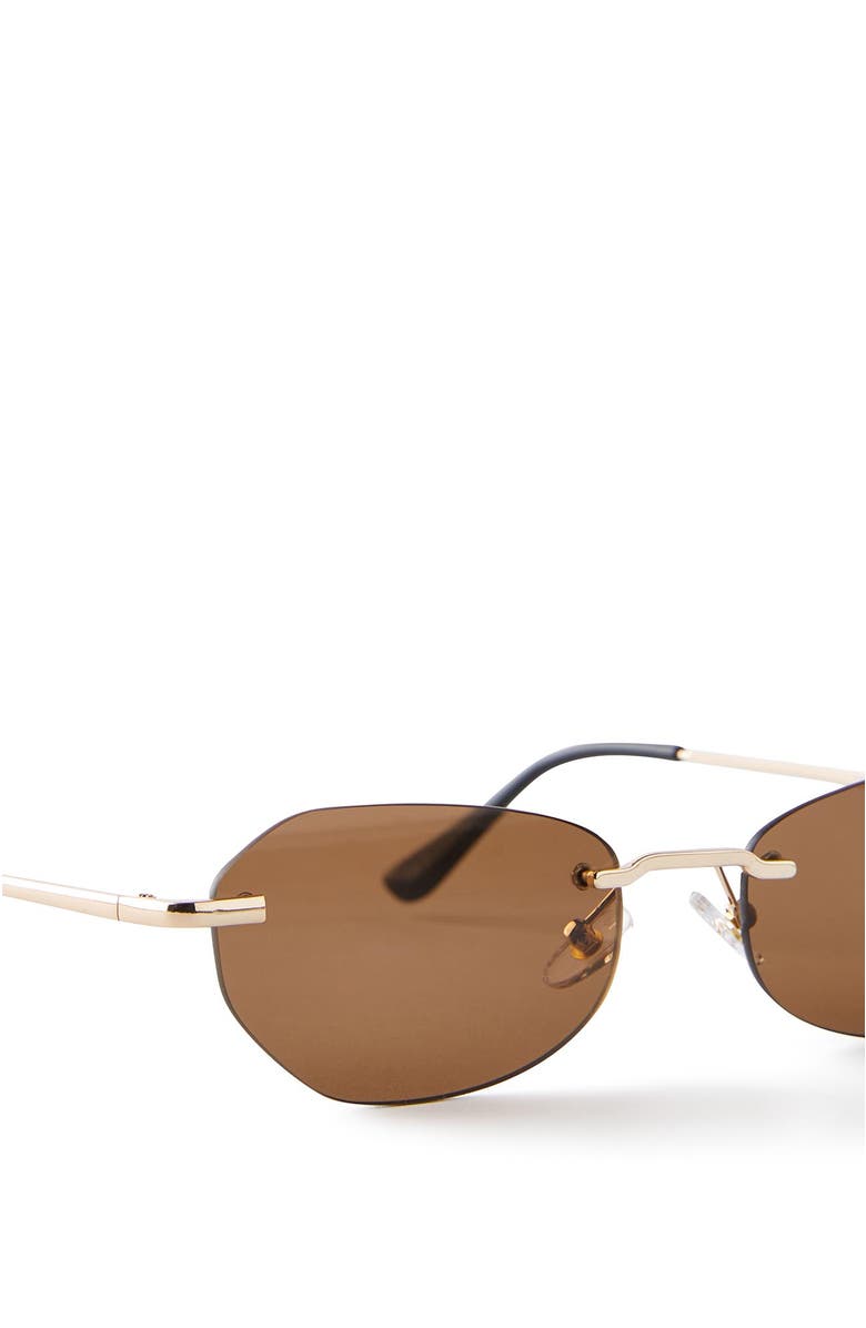 Cotton On Men's The Dot Com Sunglasses, Alternate, color, Gold Brown