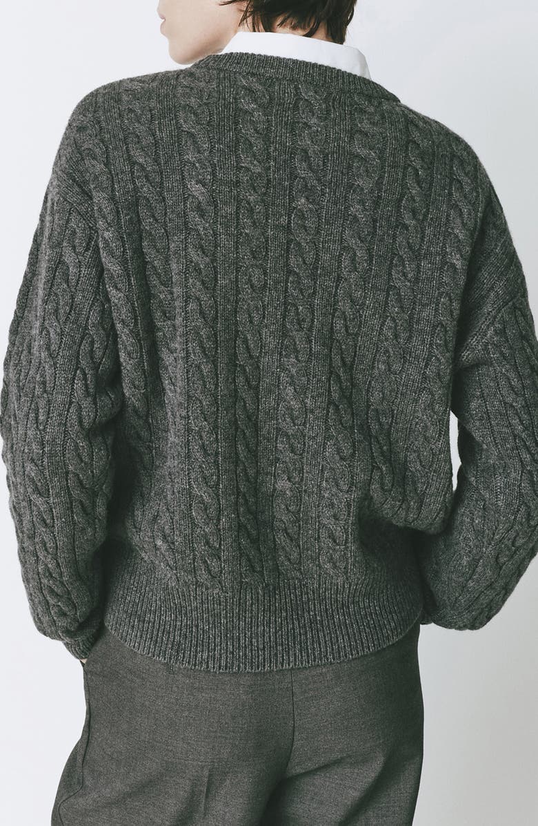 RUE SOPHIE Lyon Cable Stitch Wool & Cashmere Sweater, Alternate, color,