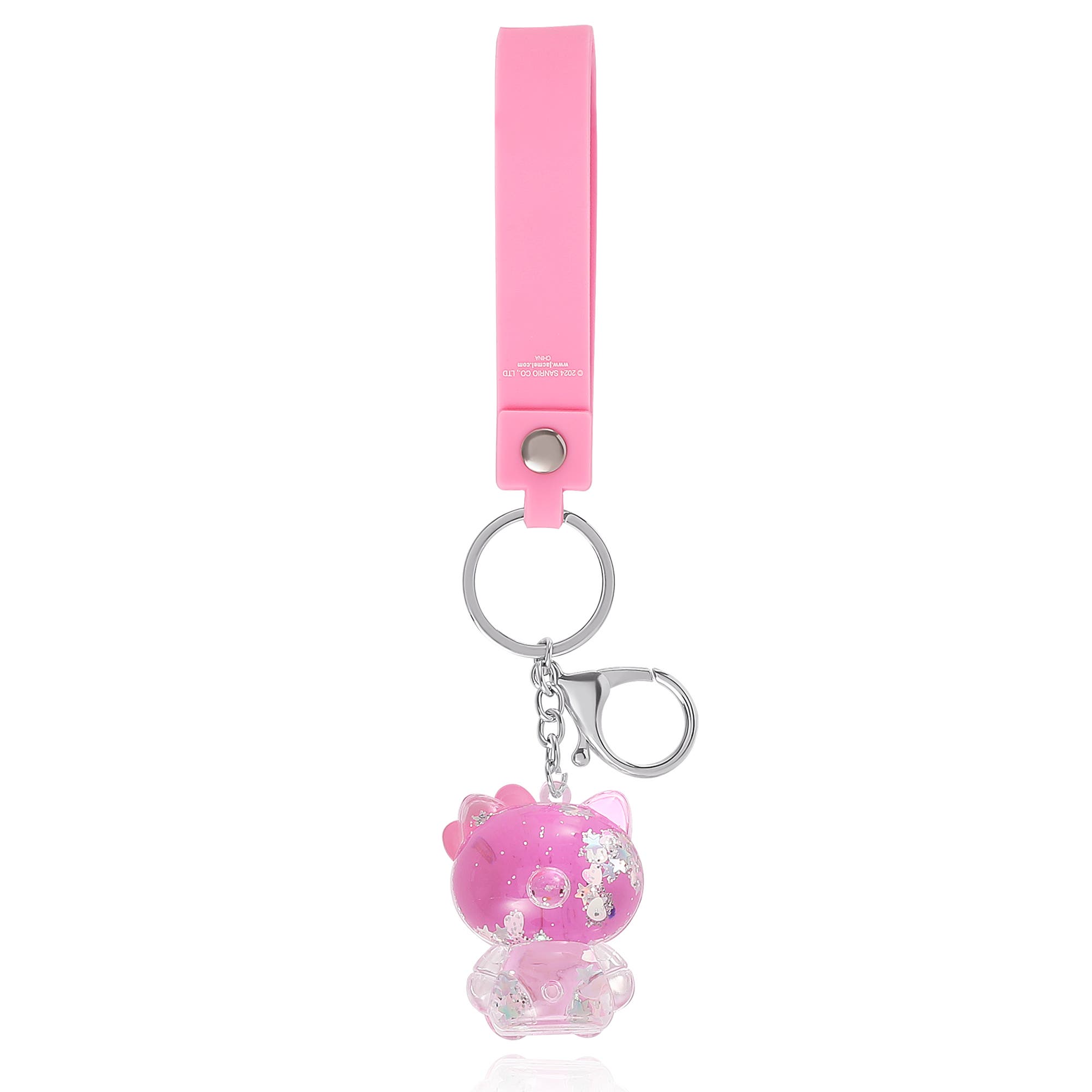Hello Kitty Liquid Keychain with Wrist Strap, Alternate, color, Pink