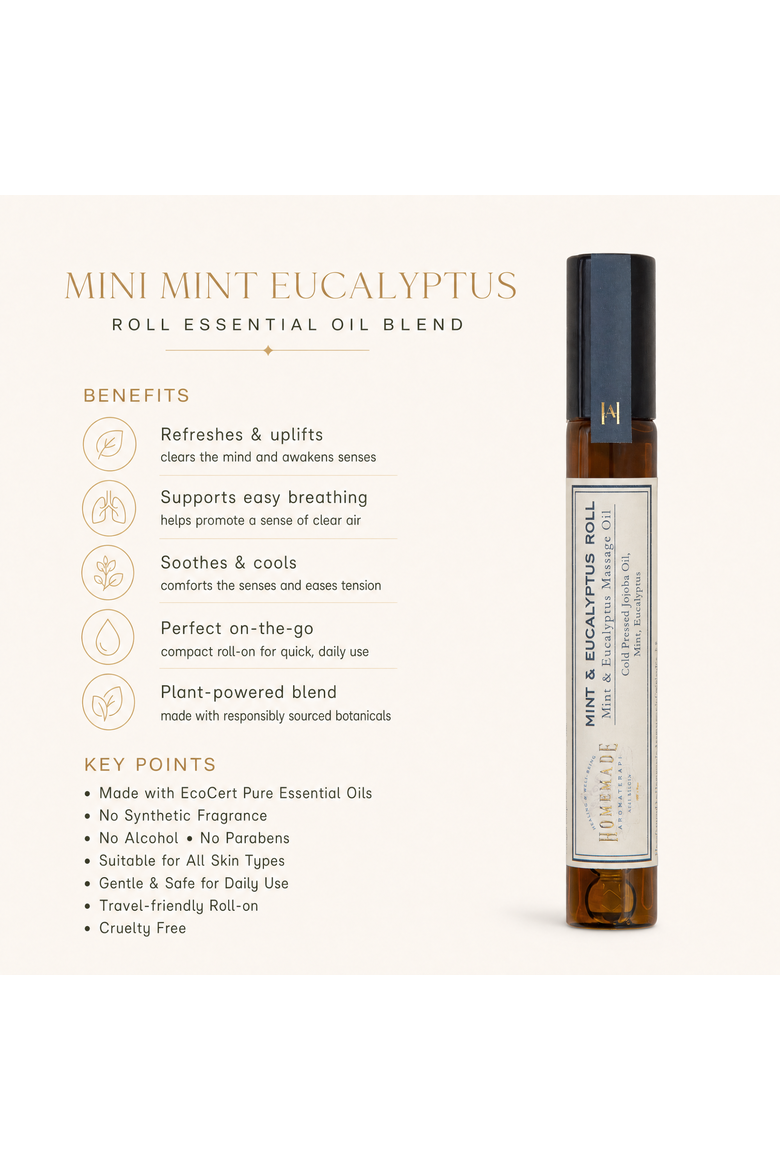 Cooling Mint & Eucalyptus Roll-On Aromatherapy Oil, Alternate, color, Golden