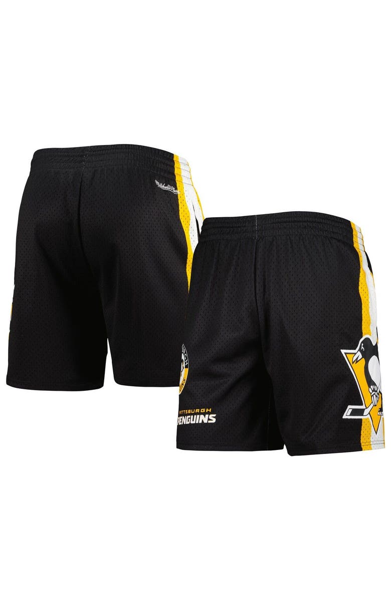 Mitchell & Ness Men's Mitchell & Ness Black Pittsburgh Penguins City Collection Mesh Shorts, Main, color, 