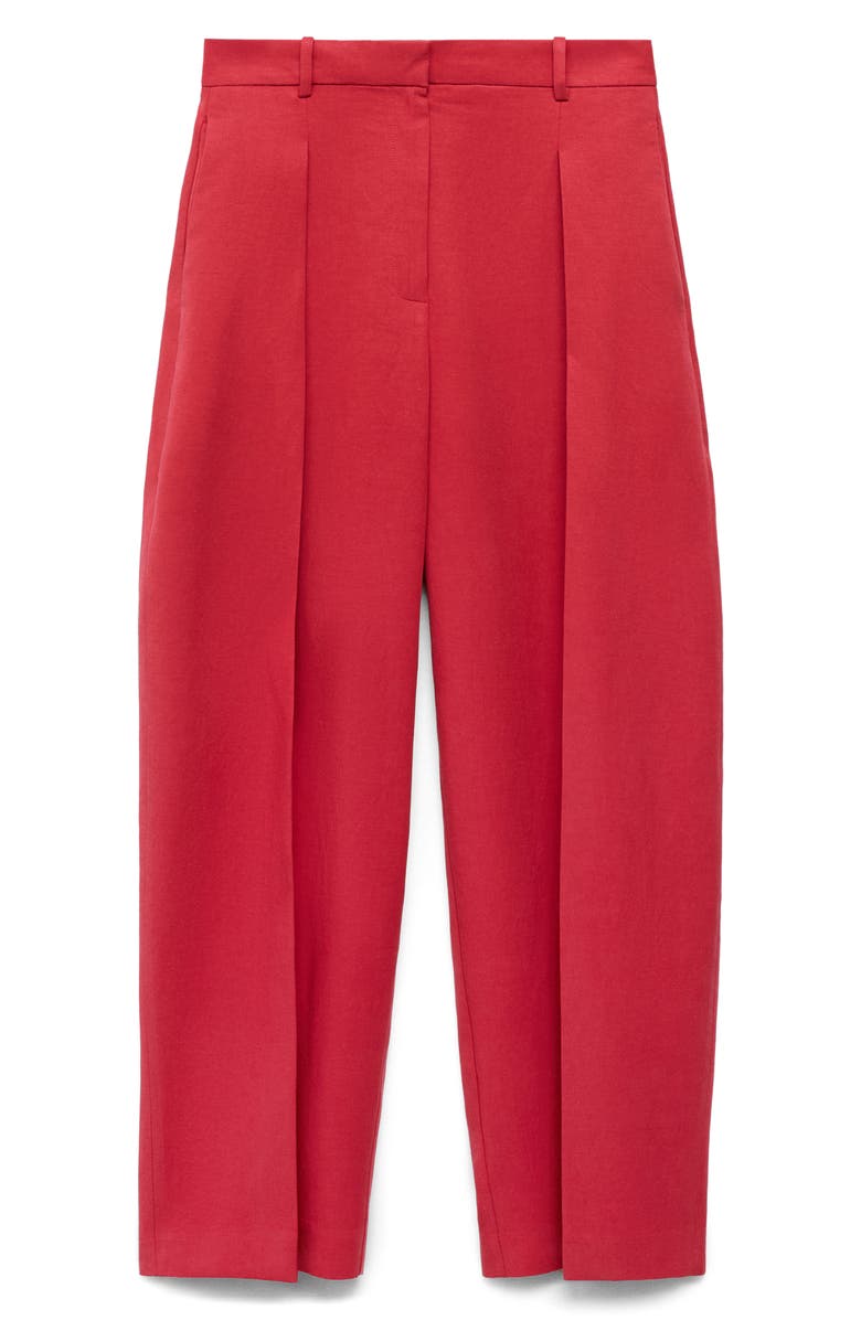 MANGO Olivia Pleated Straight Leg Pants, Alternate, color, Cherry