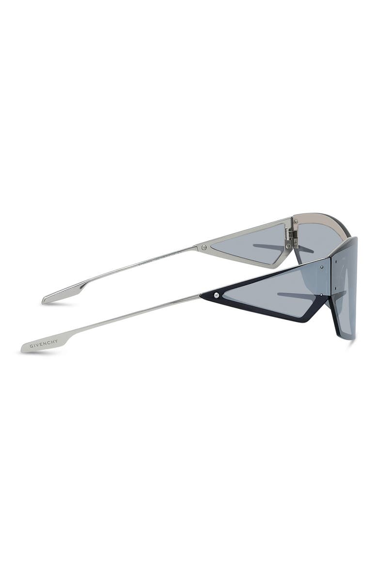 Giv Cut 69mm Oversize Geometric Sunglasses, Alternate, color, SHINY PALLADIUM / SMOKE MIRROR