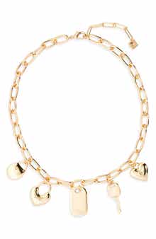 Open Edit Heart Lock Charm Necklace