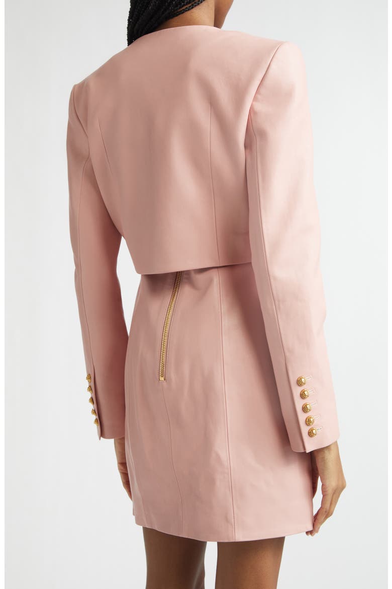 Crop Lambskin Jacket, Alternate, color, 4HR POWDER PINK