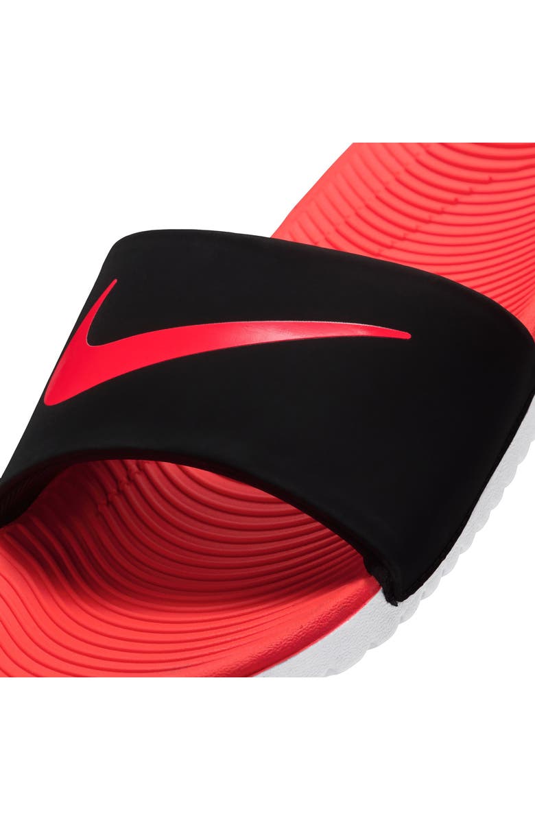 Nike Kids' Kawa Slide Sandal, Alternate, color, Black/ Bright Crimson/ White