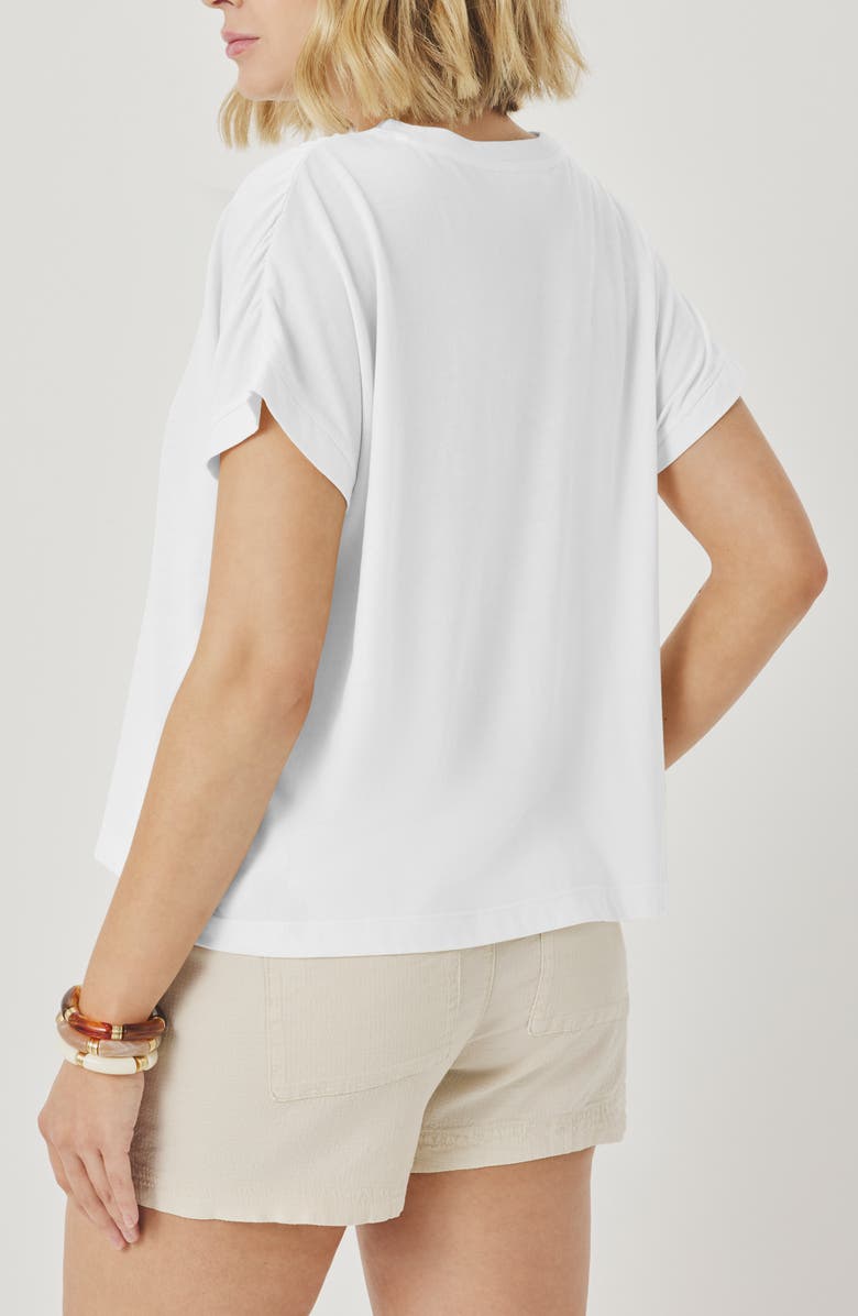 Splendid Rebecca Shirred Sleeve Cotton Blend T-Shirt, Alternate, color,