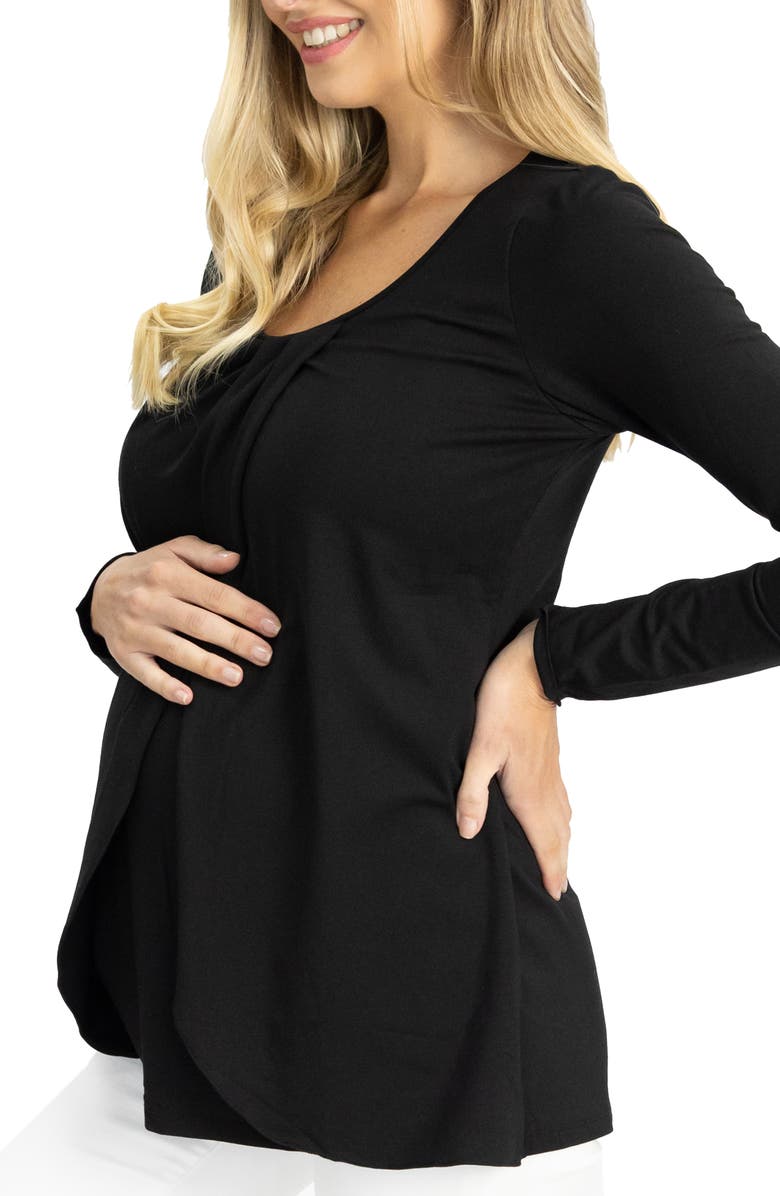 Angel Maternity Long Sleeve Maternity/Nursing Top, Alternate, color, 