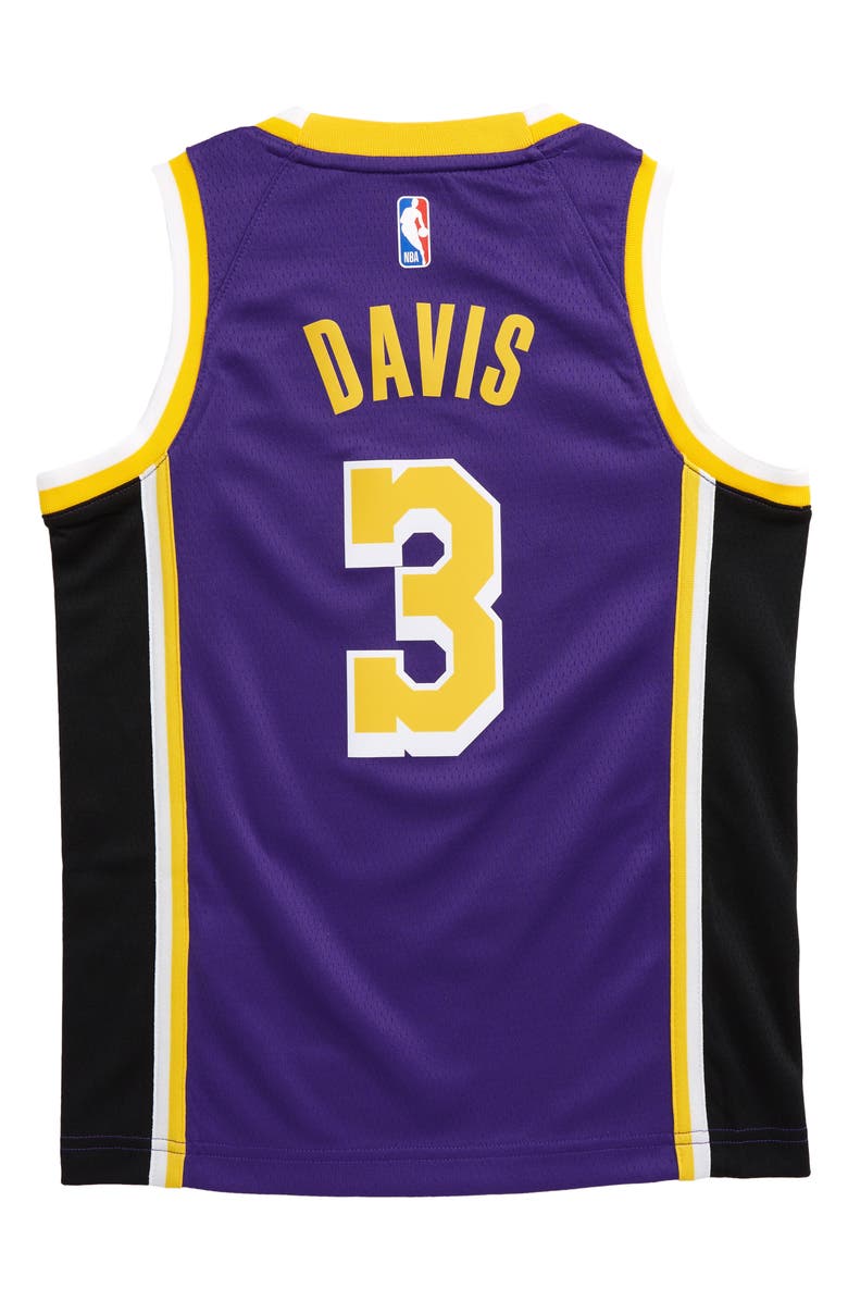 Nike Kids' Dri-FIT NBA Icon Edition Los Angeles Lakers Anthony Davis Mesh Jersey, Alternate, color, 