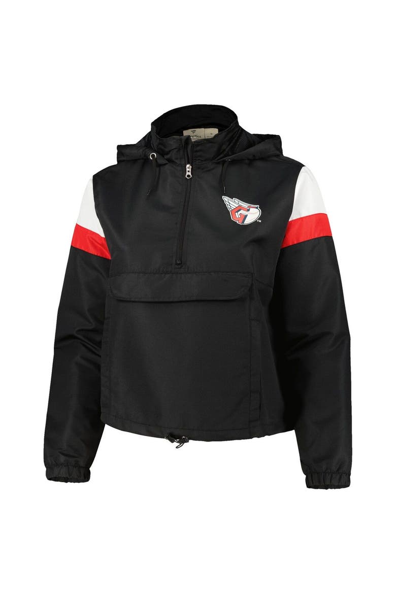 Women's Profile Black Cleveland Guardians Plus Size Anorak Quarter-Zip Hoodie, Alternate, color, Navy